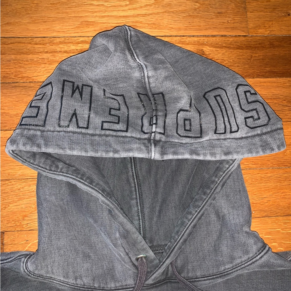 Supreme Overdyed Hoodie Black/Grey Sweatshirt Medium AUTHENTIC SS16